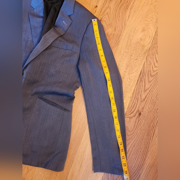 Indochino Mens Gray Wool Suit Jacket Blazer sz 40 Pants sz 34 Dress Work Wedding - Picture 9 of 14